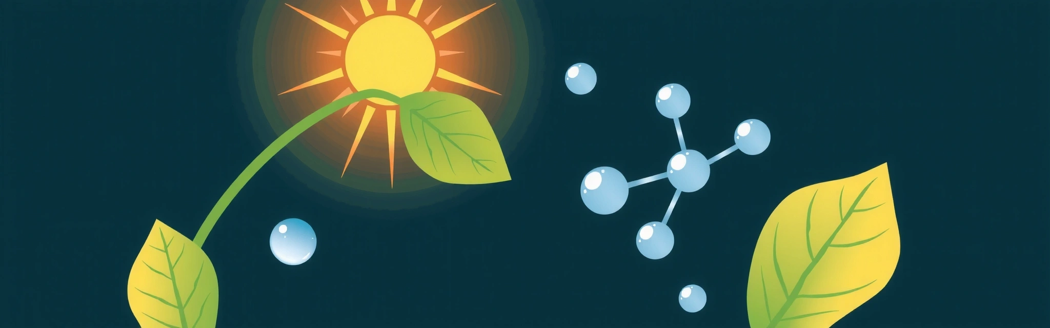 Graphic of interconnected natural elements symbolizing sustainability